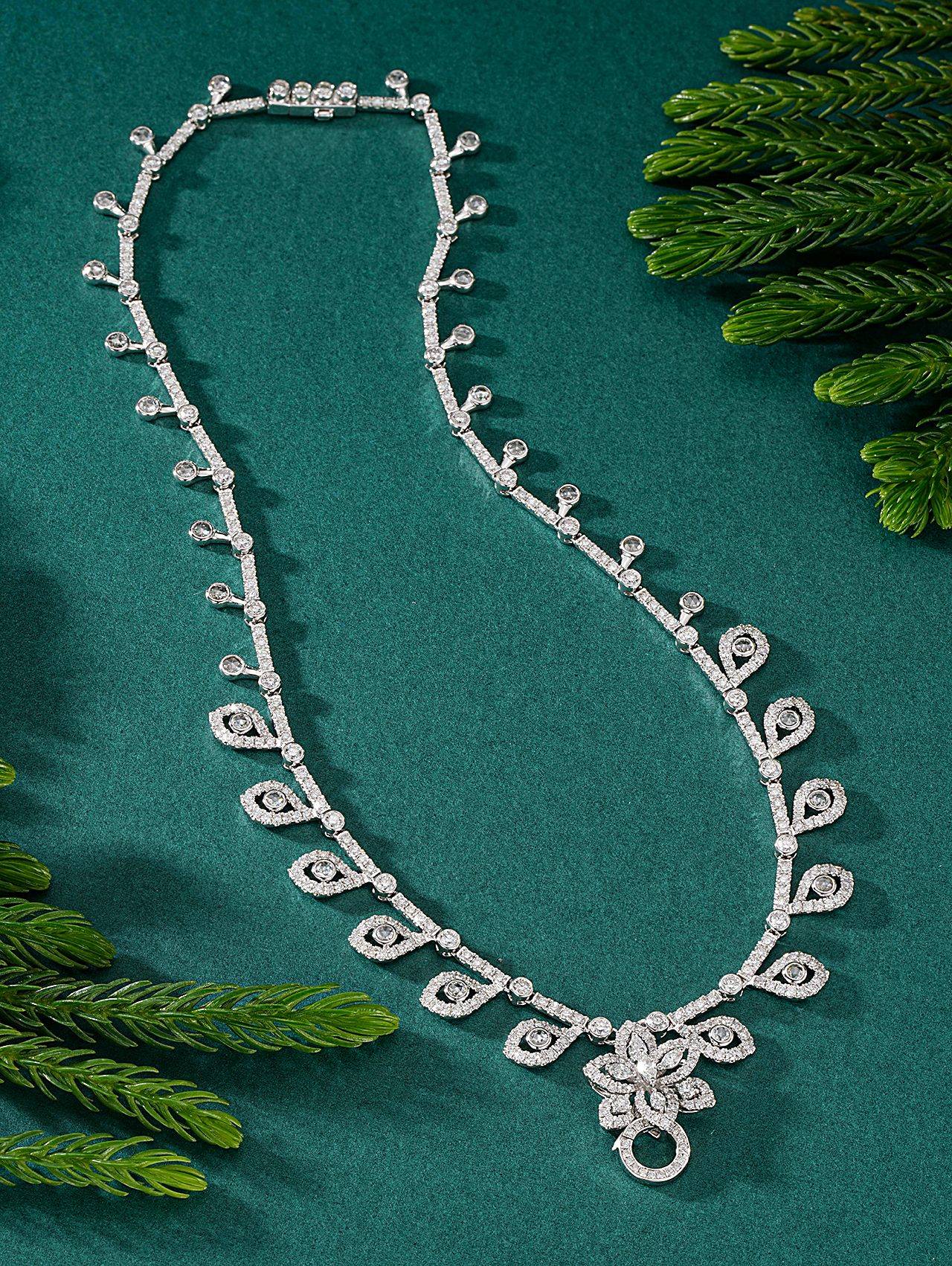 14K Lab Grown Diamond Leaf Chain