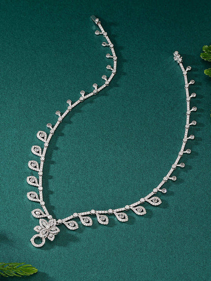 14K Lab Grown Diamond Leaf Chain