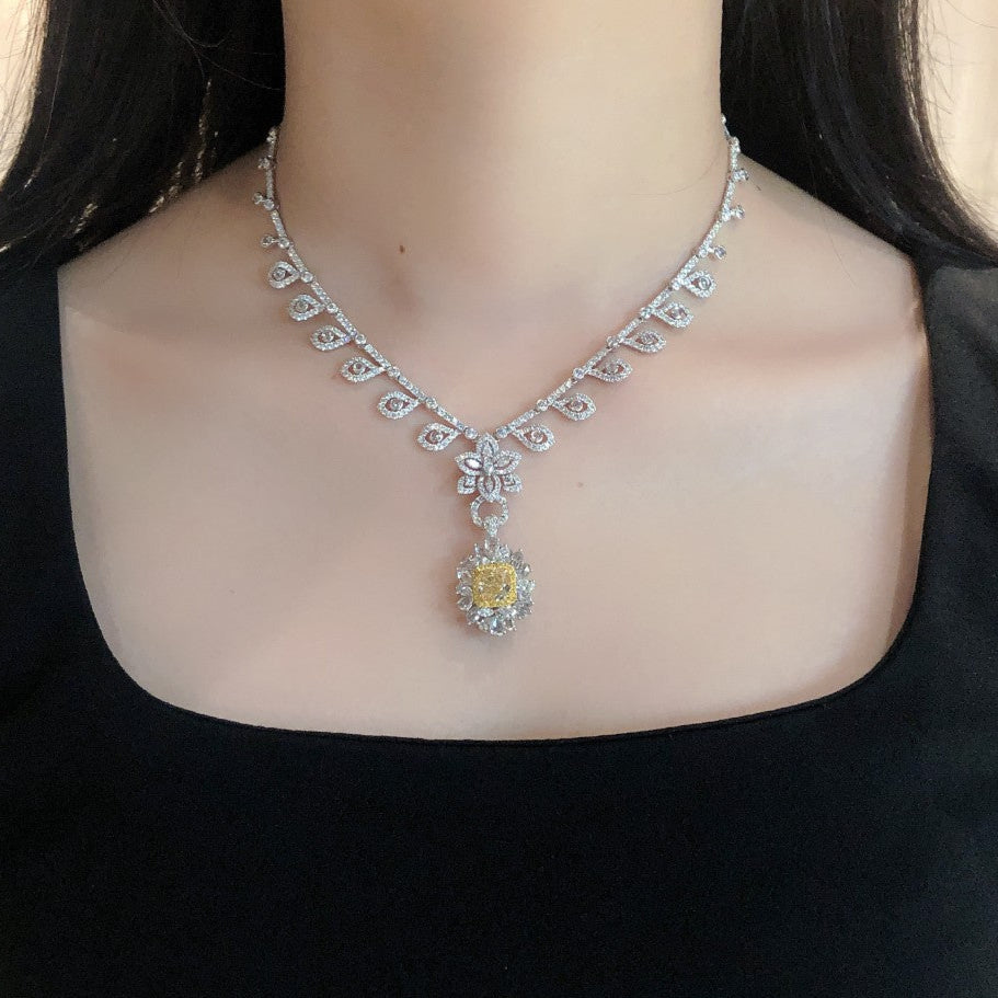 14K Lab Grown Diamond Leaf Chain