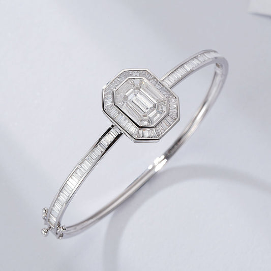 14K Lab Grown Diamond Emerald Cut Bracelets