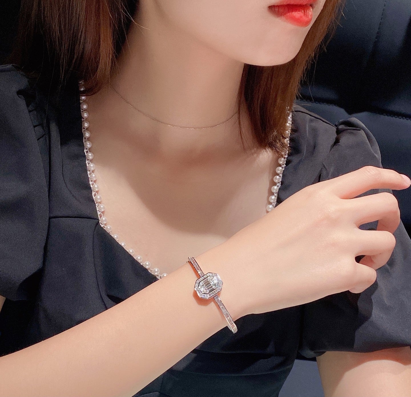 14K Lab Grown Diamond Emerald Cut Bracelets