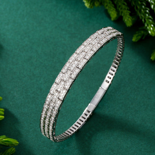 14K Lab Grown Diamond Spring Round Diamond Bracelet