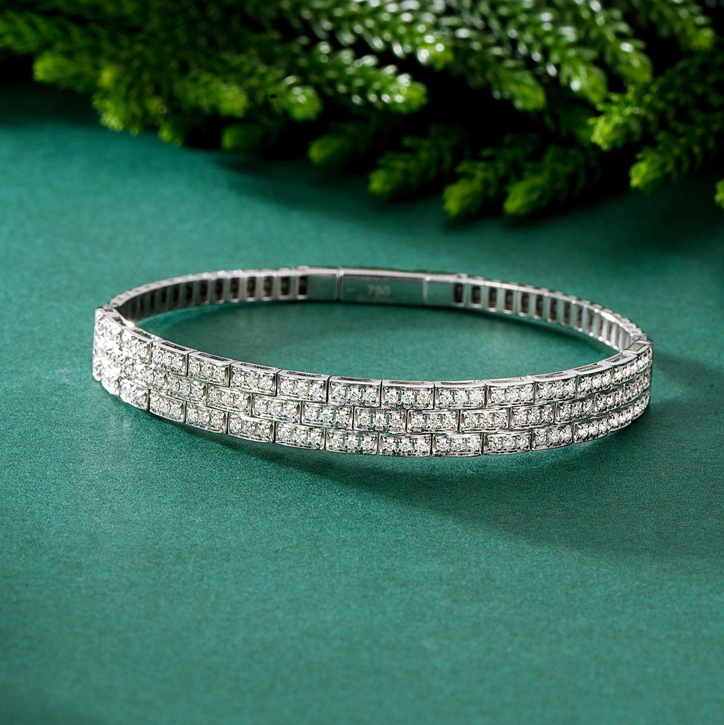 14K Lab Grown Diamond Spring Round Diamond Bracelet