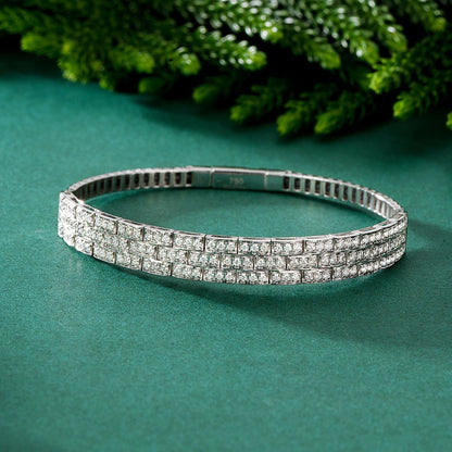 14K Lab Grown Diamond Spring Round Diamond Bracelet