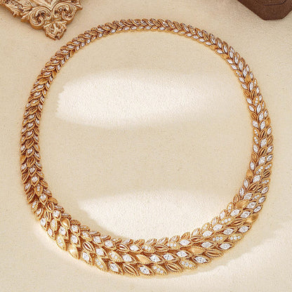 14K Lab Grown Drilled Wheat Ear Dew Chain