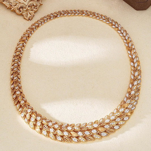 14K Lab Grown Drilled Wheat Ear Dew Chain