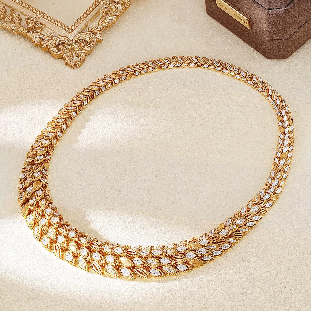 14K Lab Grown Drilled Wheat Ear Dew Chain