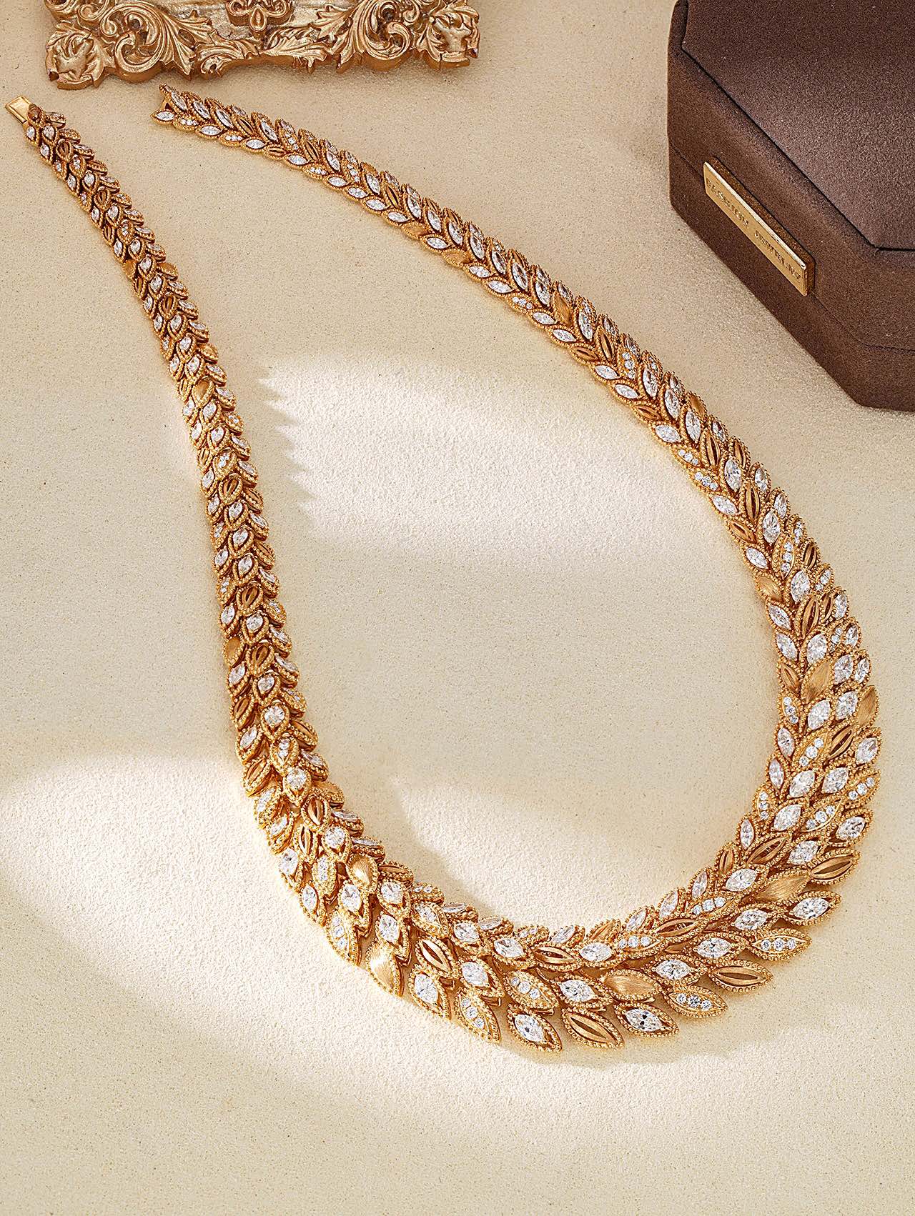 14K Lab Grown Drilled Wheat Ear Dew Chain