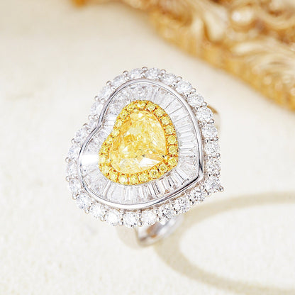 14K Wearing 2.020ct Two Heart Shaped Rings