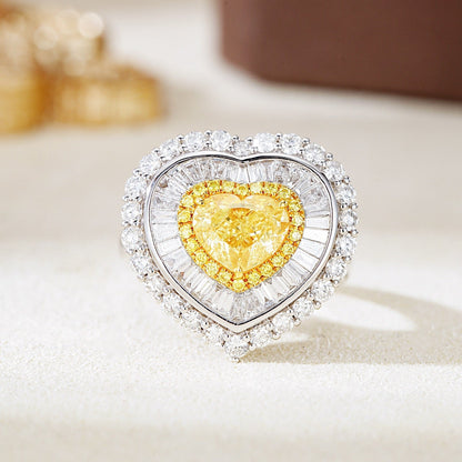 14K Wearing 2.020ct Two Heart Shaped Rings