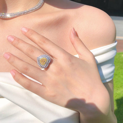 14K Wearing 2.020ct Two Heart Shaped Rings