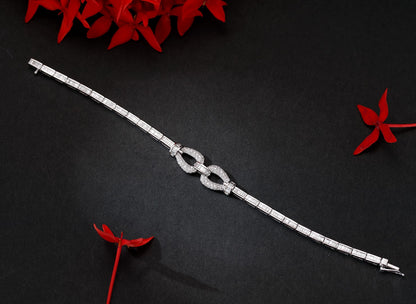 14K Lab Grown Diamond T-round Double Buckle Bracelet