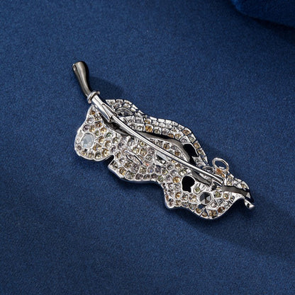 Black Gold Leaf Brooch