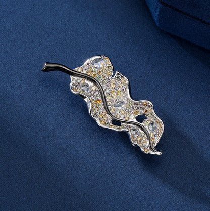 Black Gold Leaf Brooch