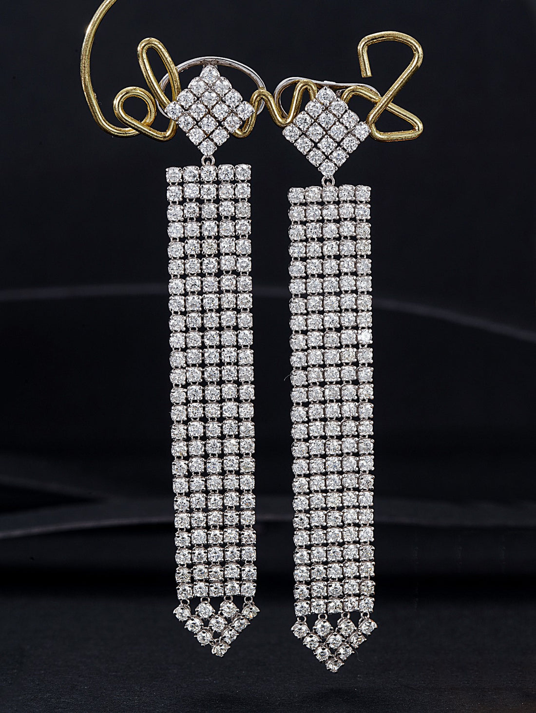 14K Tetris Tassel Earrings