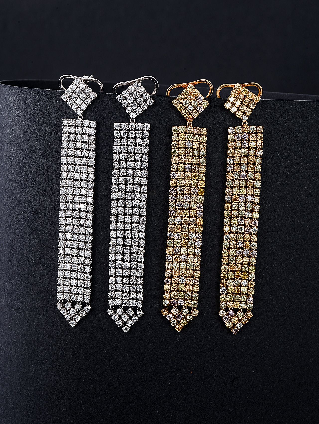 14K Tetris Tassel Earrings