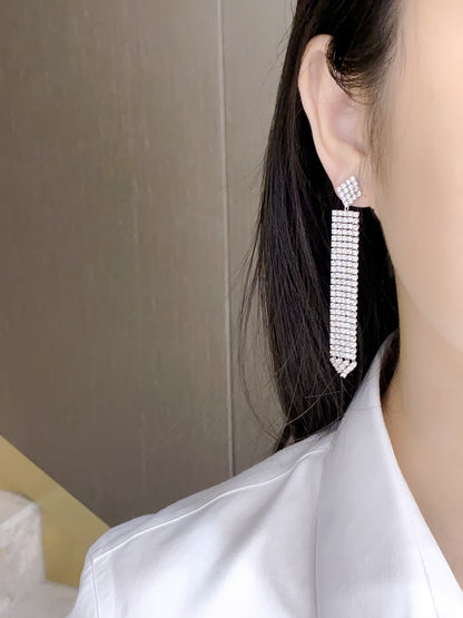 14K Tetris Tassel Earrings