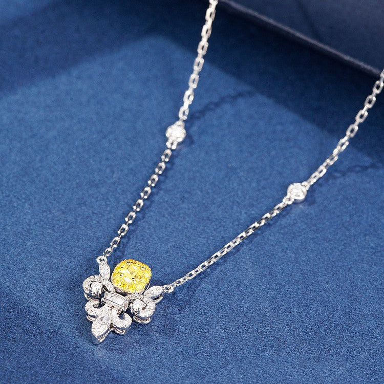 14K Yellow Diamond Iris Pendant
