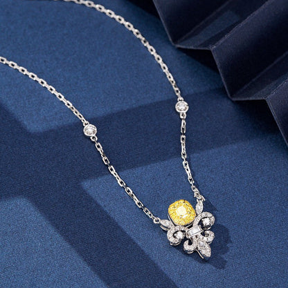 14K Yellow Diamond Iris Pendant