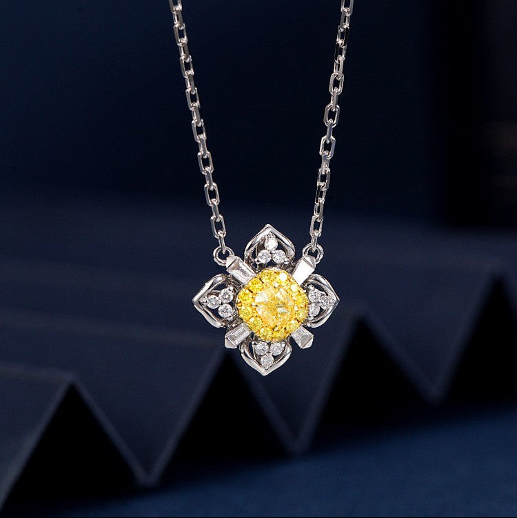 Yellow Diamond Cloud Pillow Pendant