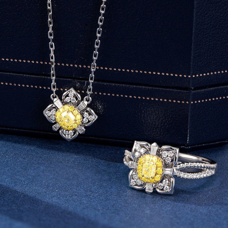 Yellow Diamond Cloud Pillow Pendant