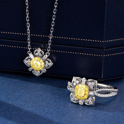 Yellow Diamond Cloud Pillow Pendant