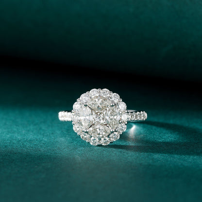 14K Lab Grown Diamond Copper Coin Ring