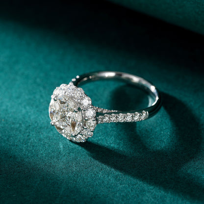 14K Lab Grown Diamond Copper Coin Ring