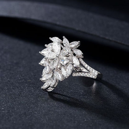 Water Droplet Shaped Five Flower Ring