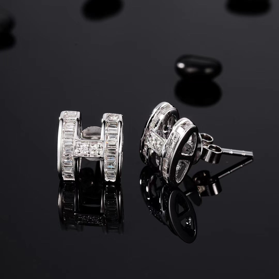 14K Small H Earrings