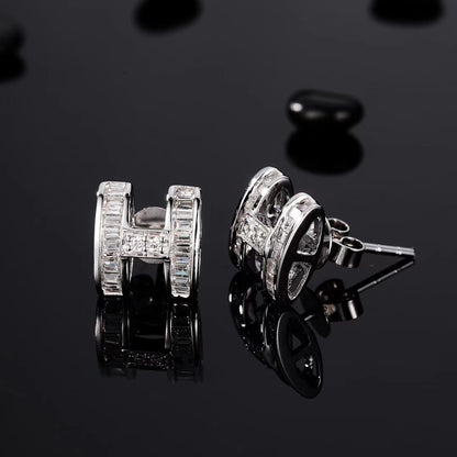 14K Small H Earrings