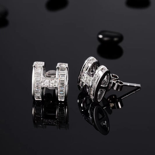 14K Small H Earrings