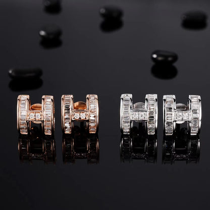 14K Small H Earrings