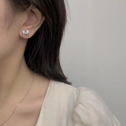 14K Small H Earrings