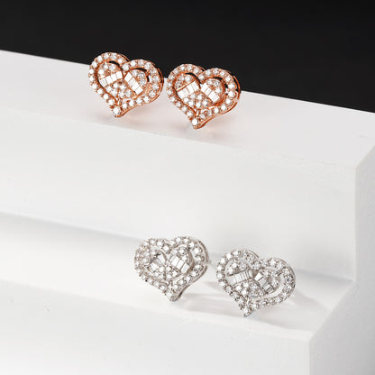 14K Round T-shaped Earrings