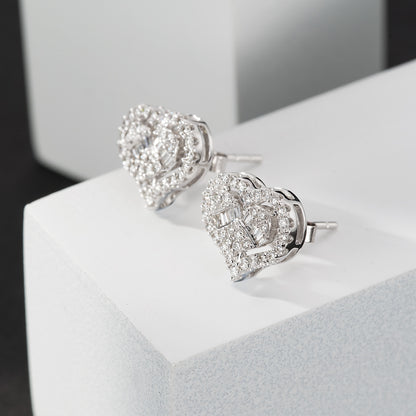 14K Round T-shaped Earrings