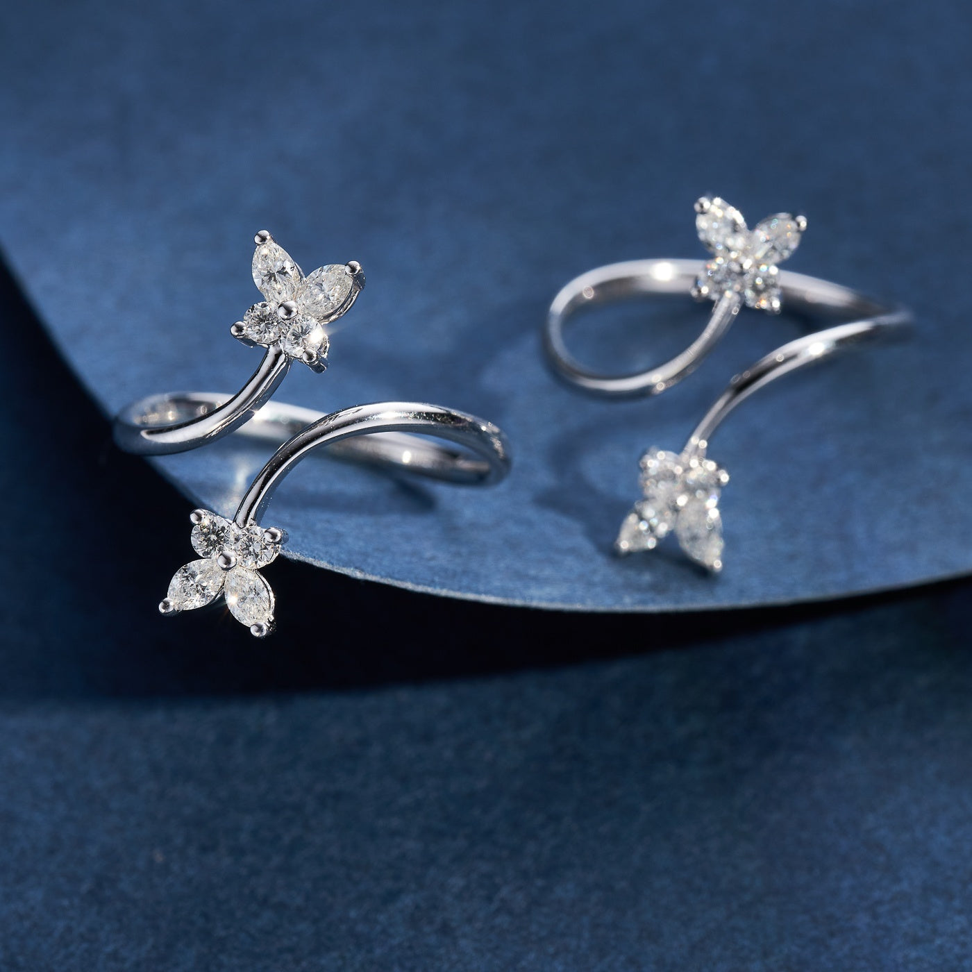14K Double Butterfly Ring
