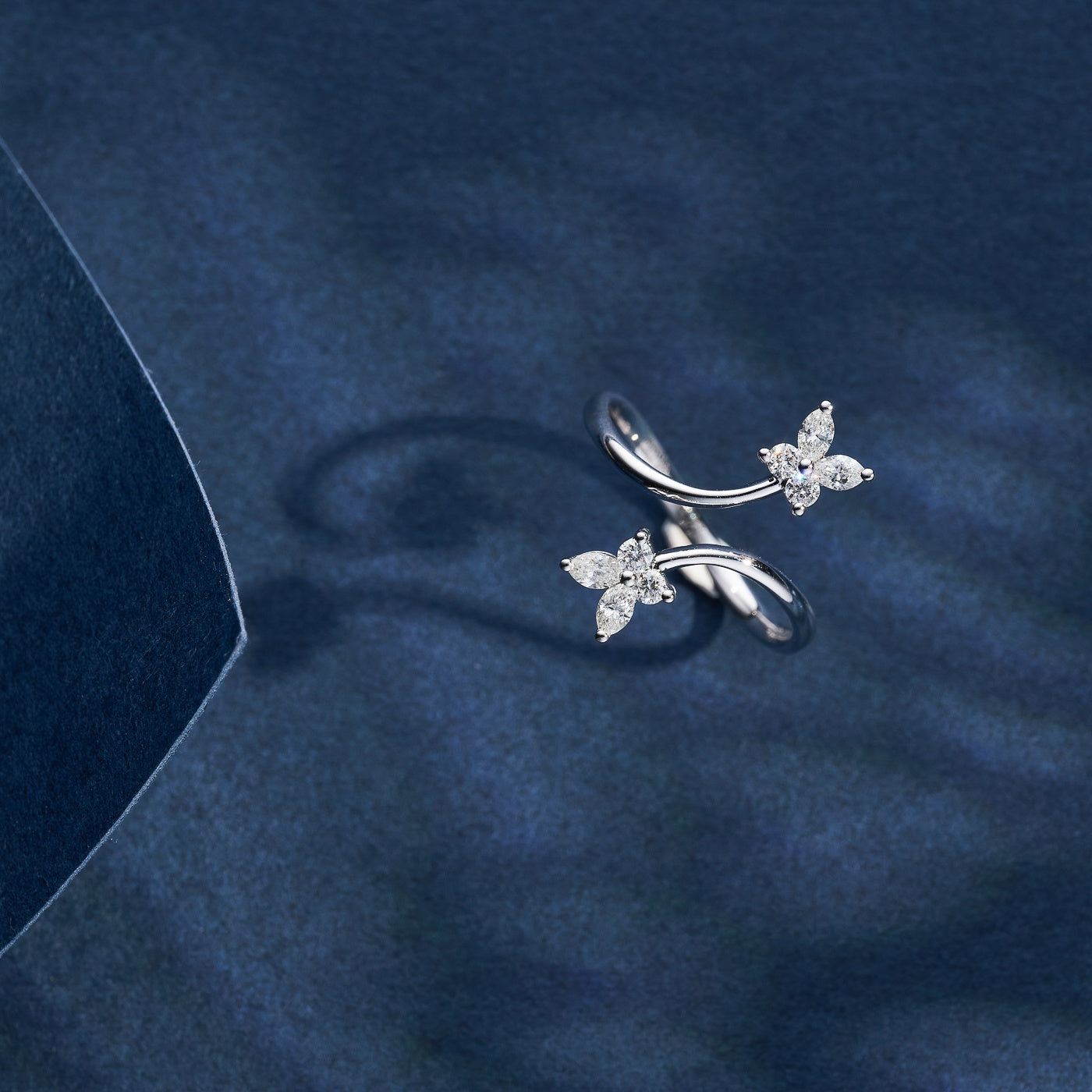 14K Double Butterfly Ring