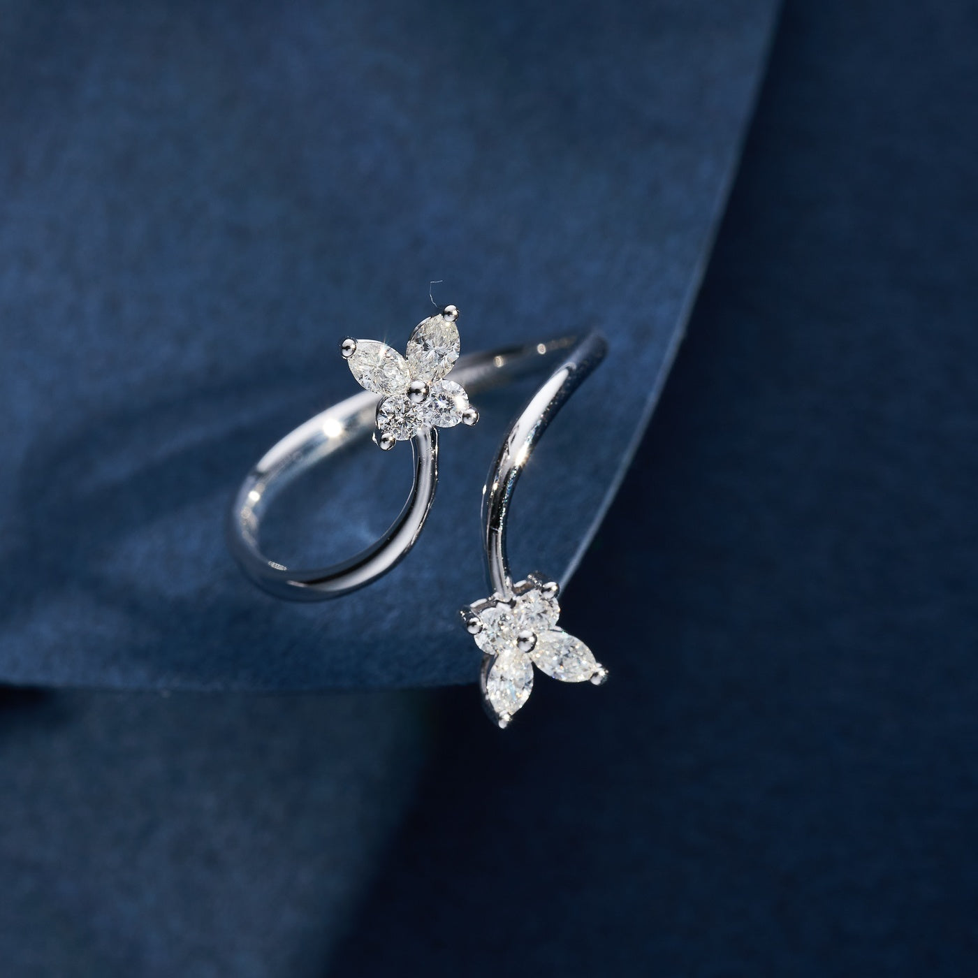 14K Double Butterfly Ring