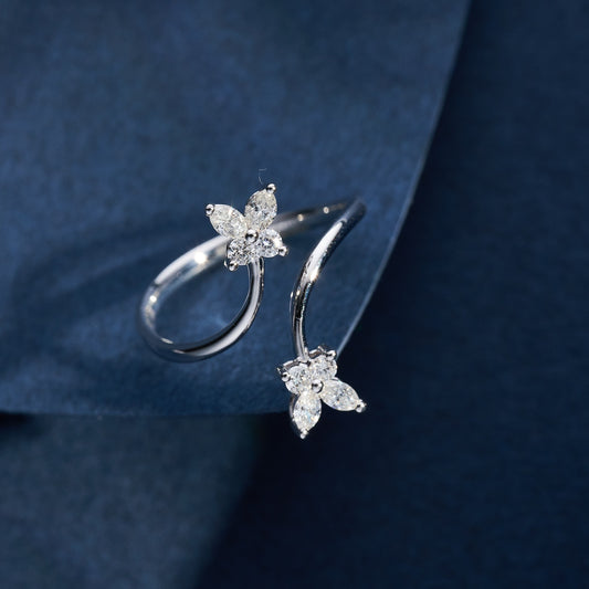 14K Double Butterfly Ring