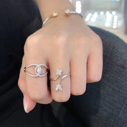 14K Double Butterfly Ring