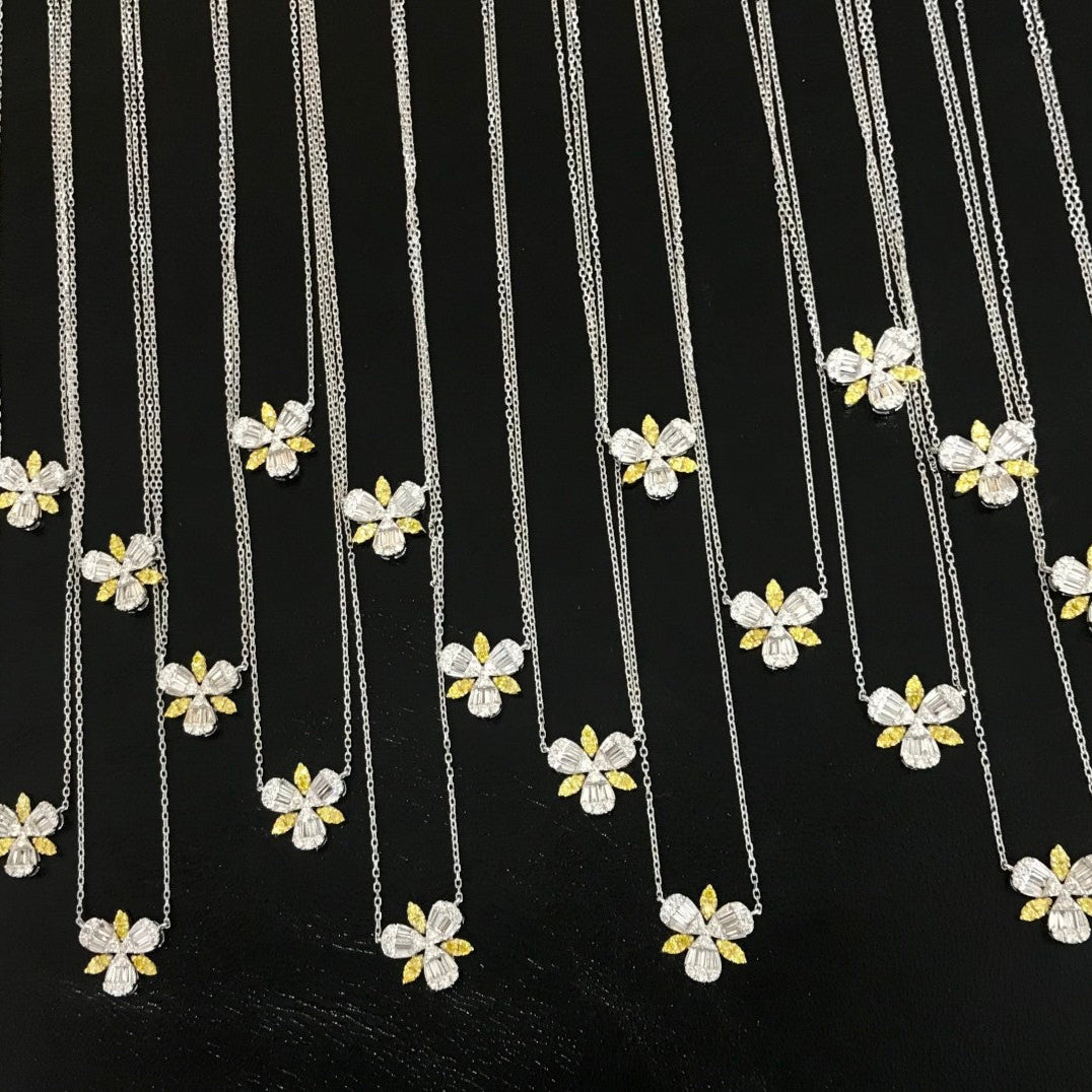 14K Yellow Diamond Marquise Water Drop Pendant