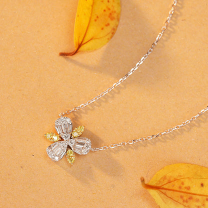 14K Yellow Diamond Marquise Water Drop Pendant