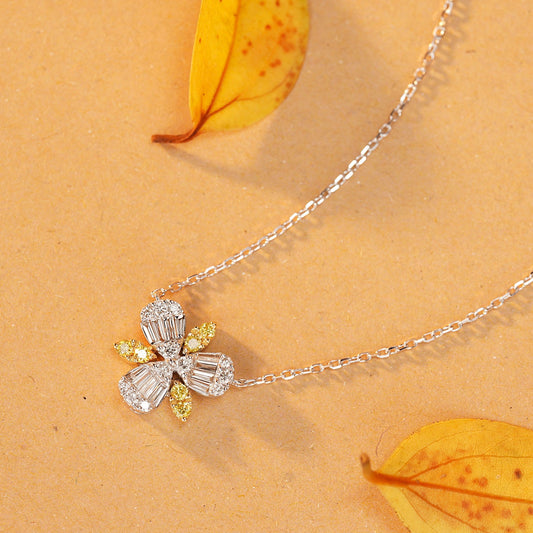 14K Yellow Diamond Marquise Water Drop Pendant