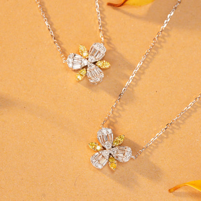 14K Yellow Diamond Marquise Water Drop Pendant