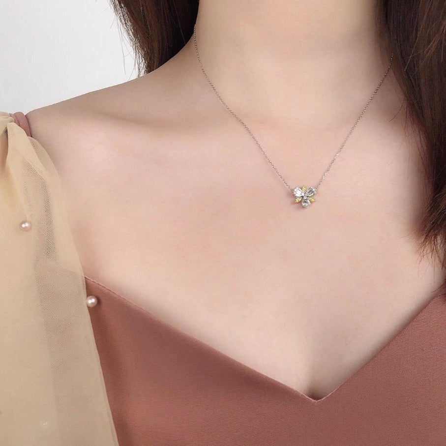 14K Yellow Diamond Marquise Water Drop Pendant