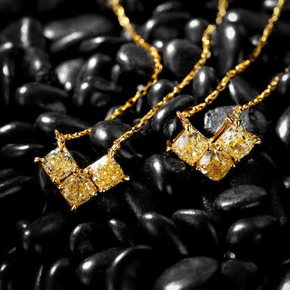 14K Yellow Diamond Pillow Shaped Heart-shaped Pendant