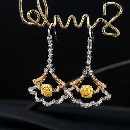 Lab Grown Diamond Yellow Diamond Skirt Earrings