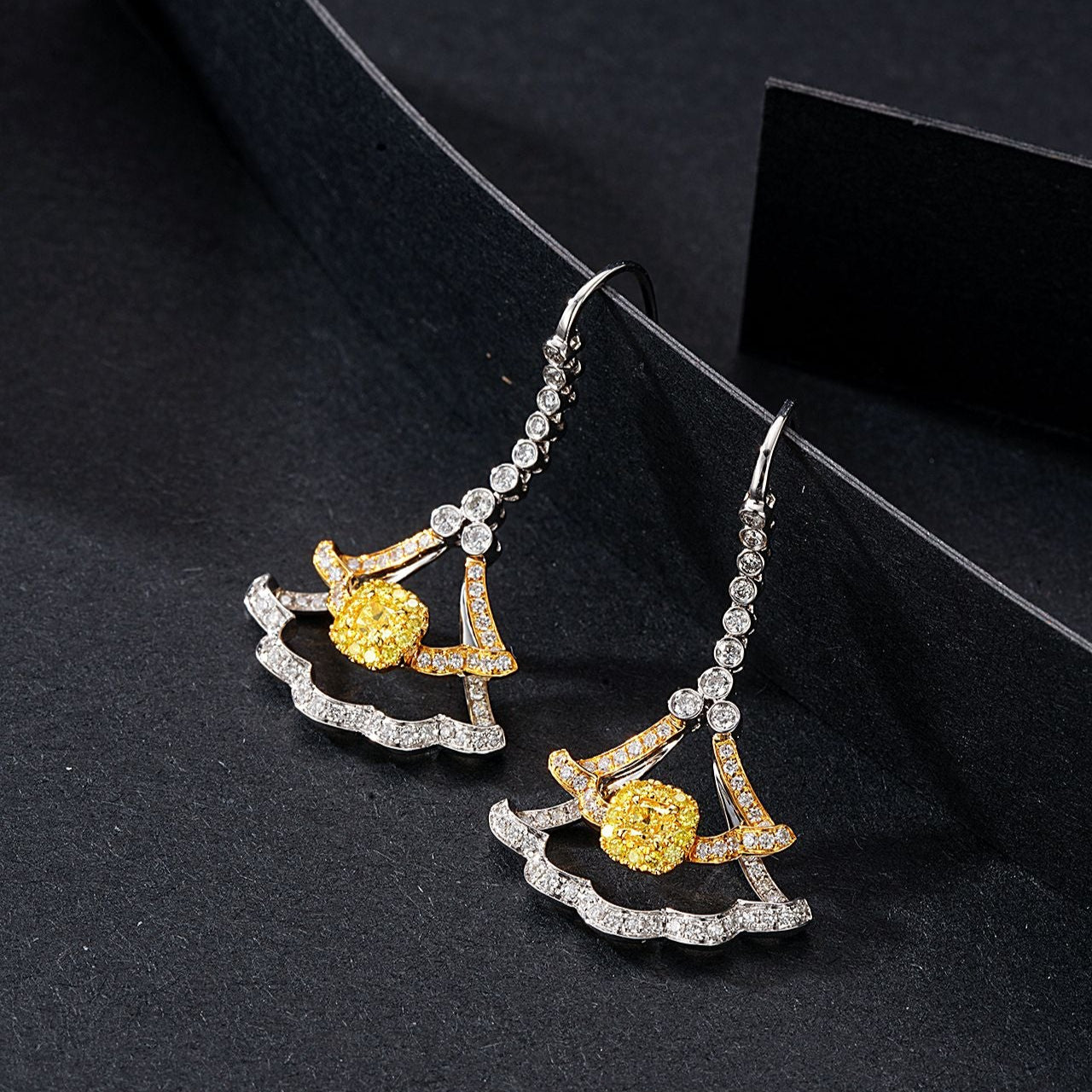 Lab Grown Diamond Yellow Diamond Skirt Earrings