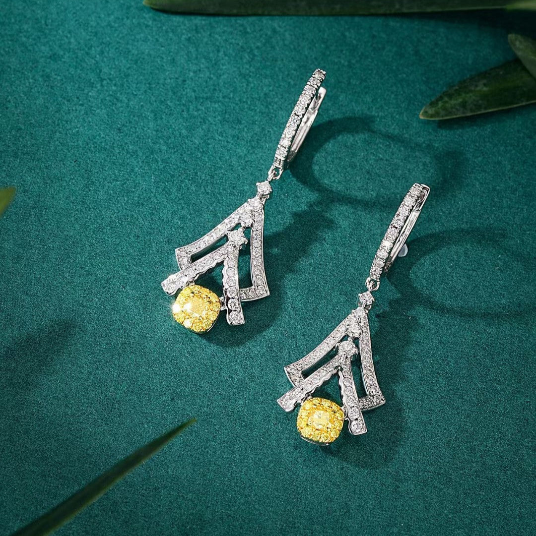 14K Lab Grown Diamond Inverted Double V Earrings